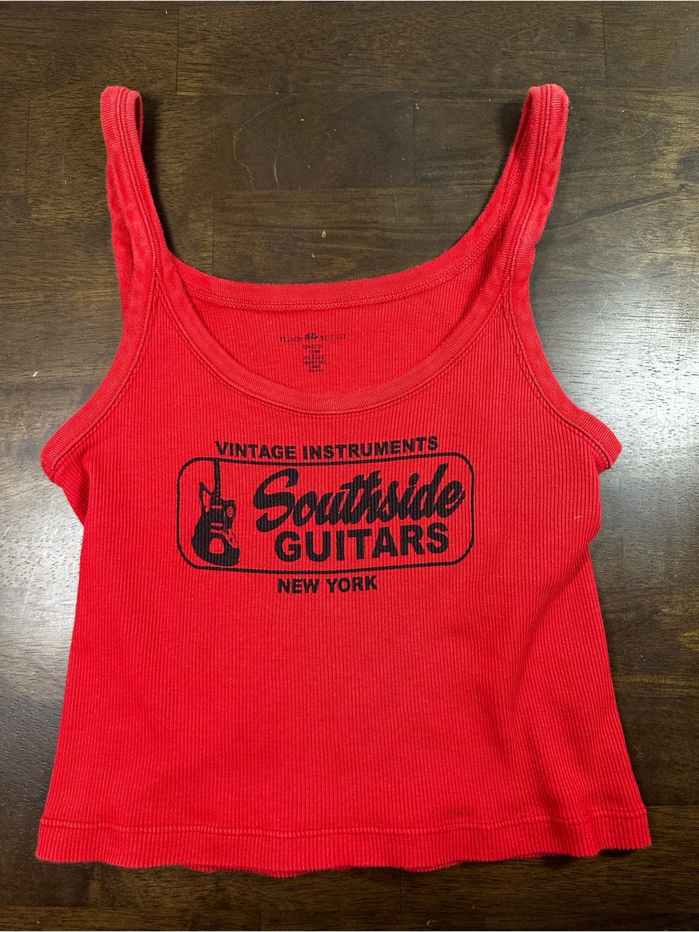 Brandy Melville Red Ribbed Crop Tank Top